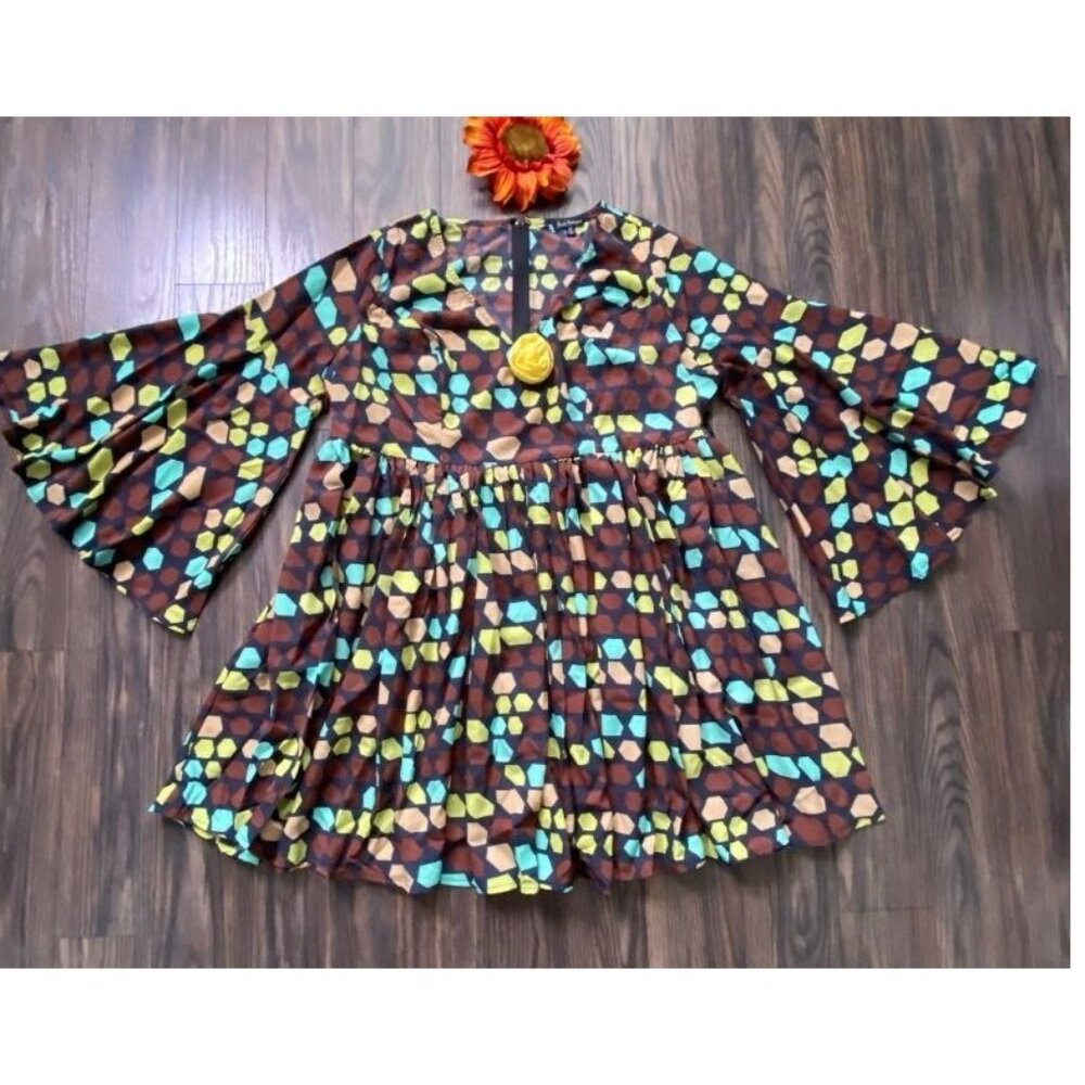 UNIQUE VINTAGE SMAK PARLOUR Geometric Empire Waist Size 1x NWT - Picture 3 of 4